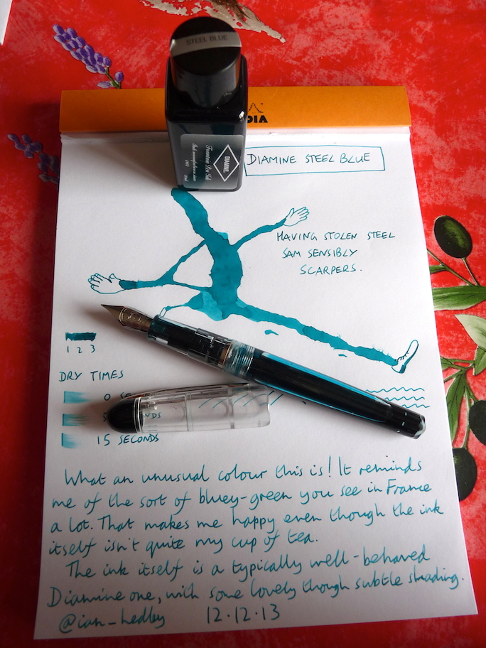 Diamine Steel Blue ink review Ian Hedley