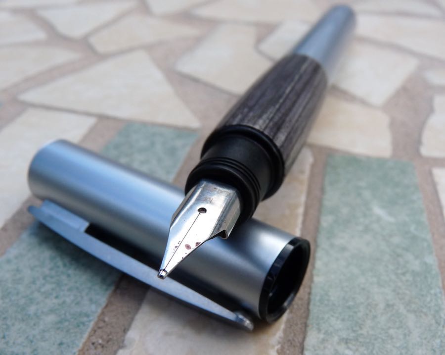 Silver/Brown Lamy Unisex Accent Karelia Wood Grip Fountain Pen 