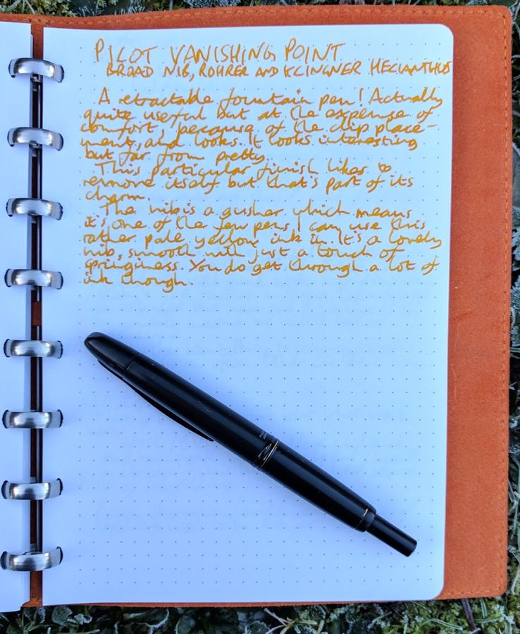 Pilot Vanishing Point Capless Fountain Pen Review Ian Hedley Art