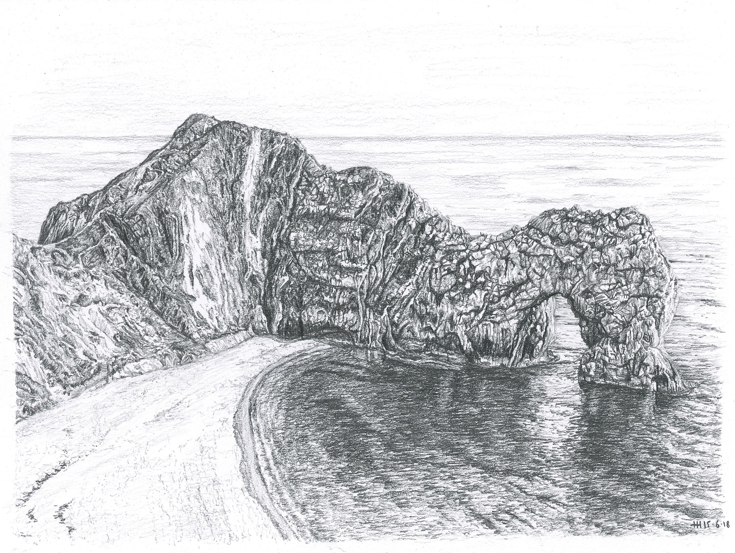 Pencil picture of Durdle Door