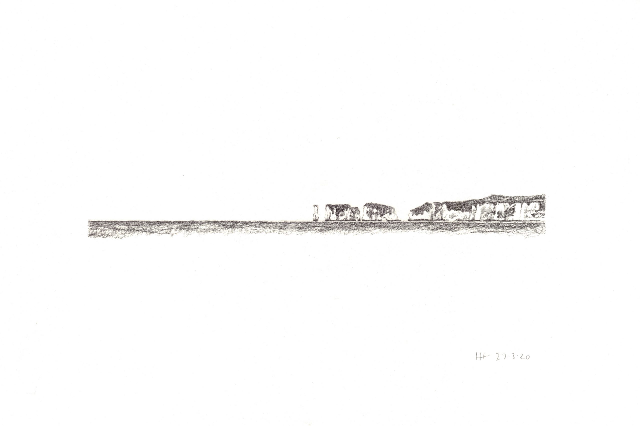 Pencil picture of Old Harry Rocks